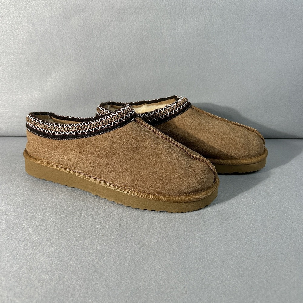 Womens Platform Slippers Slip On Mule Mini/ Ankle Boot Faux Fur Lining Sz 9 READ